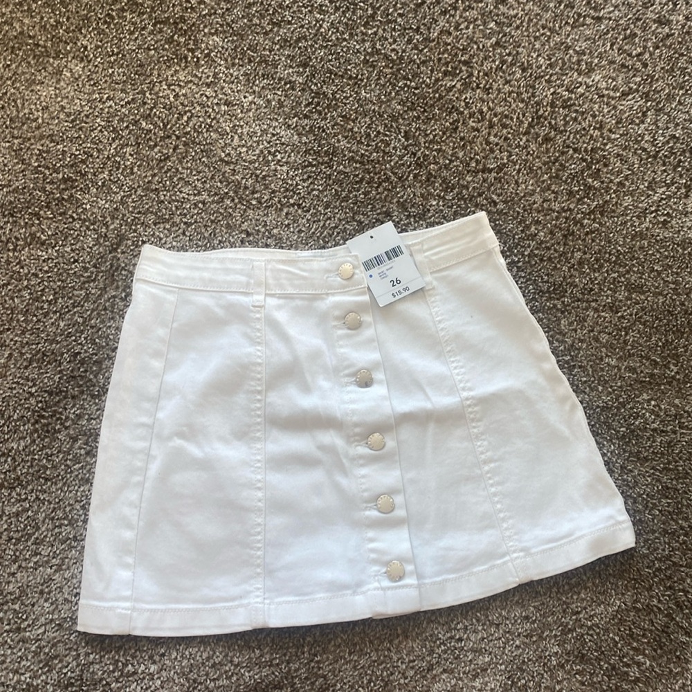NWT white button up skirt